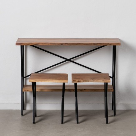 Meubelset Zwart Natuurlijk 107 x 36 x 77 cm