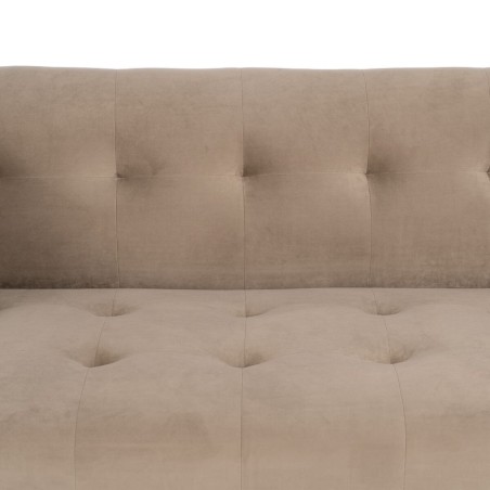 Divano 156 x 81 x 72 cm Champagne Tessuto Sintetico Legno Velluto
