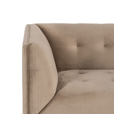 Divano 156 x 81 x 72 cm Champagne Tessuto Sintetico Legno Velluto