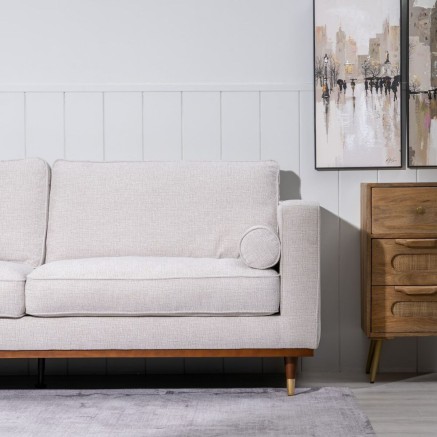 Divano 172 x 89 x 91 cm Tessuto Sintetico Beige Legno 2