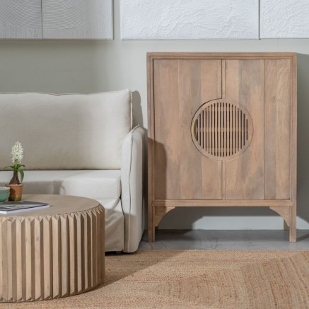 Meuble d'Entrée avec Tiroirs 92 x 46,3 x 117,3 cm Naturel Bois de man 2