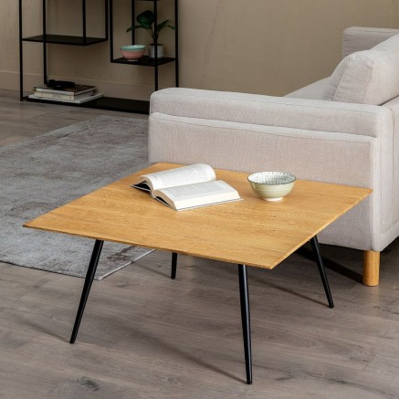 Table Basse Bois Fer 80 x 80 x 40 cm 2
