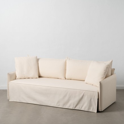 Schlafsofa 200 x 94 x 86 cm synthetische Stoffe Creme 2