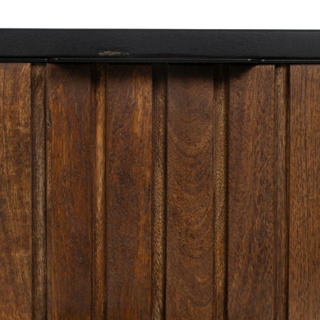 Comodino ABNER Marrone Nero Ferro Legno di mango 40 x 40 x 50 cm