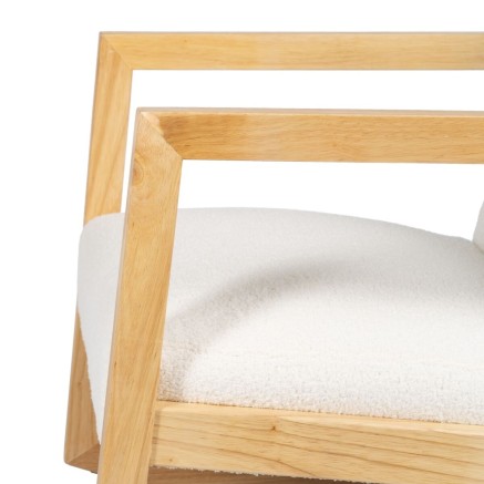 Mecedora Blanco Natural Madera de caucho Tejido 60 x 83 x 72 cm 2