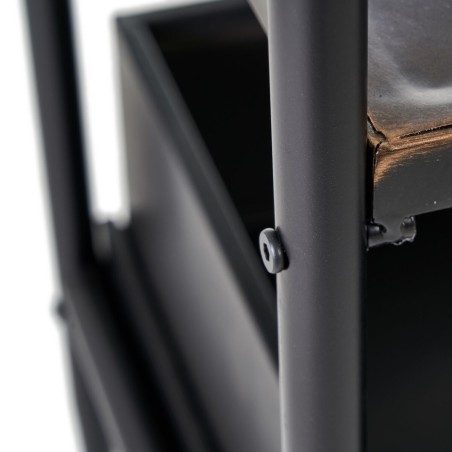 Ingresso con Cassetti BRICK Appendiabiti Marrone Nero Ferro 111 x 37 x