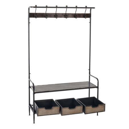Ingresso con Cassetti BRICK Appendiabiti Marrone Nero Ferro 111 x 37 x