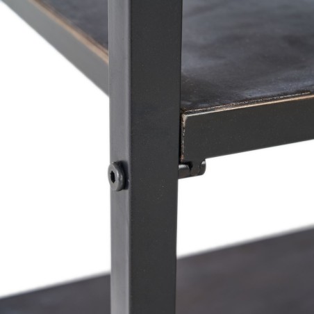Zijtafel met 2 lades BRICK Bruin Zwart Ijzer 75,5 x 38 x 85 cm