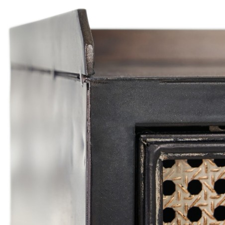 Meuble d'Entrée avec 2 Tiroirs BRICK Marron Noir Fer 75,5 x 38 x 85 c