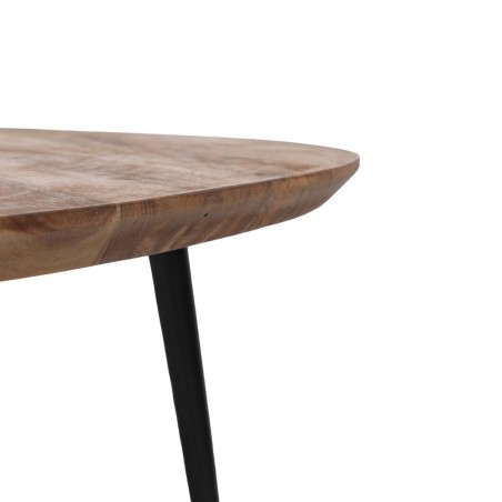 Set di 3 tavoli Nero Naturale Ferro Legno di acacia 86 x 81 x 43 cm (3