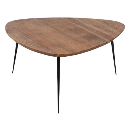 Jeu de 3 tables Noir Naturel Fer Bois d'acacia 86 x 81 x 43 cm (3 Unit