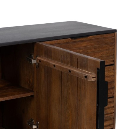 Sideboard ABNER Brown Black Iron Mango wood 160 x 40 x 75 cm 2