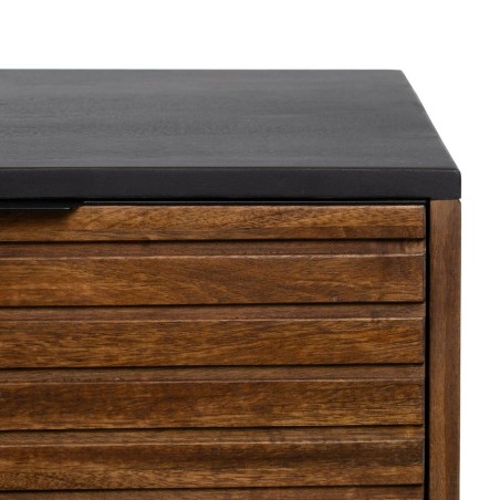Buffet ABNER Marron Noir Fer Bois de manguier 160 x 40 x 75 cm