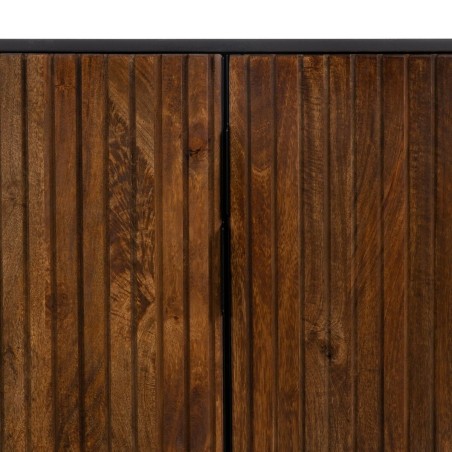 Buffet ABNER Marron Noir Fer Bois de manguier 160 x 40 x 75 cm