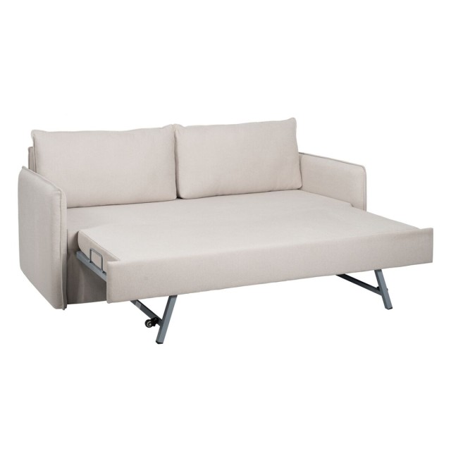 Sofa Beige Polyester Linnen 210 x 93 x 95 cm
