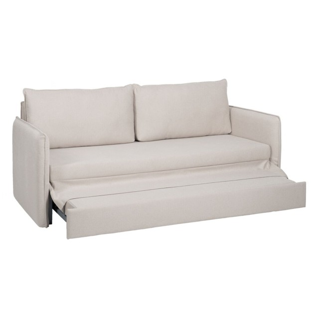 Sofa Beige Polyester Linnen 210 x 93 x 95 cm