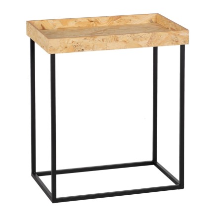 Set mit 3 Tischen Schwarz natürlich Eisen Holz MDF 57,5 x 37,5 x 67,5 2