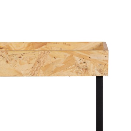 Set of 3 tables Black Natural Iron MDF Wood 57,5 x 37,5 x 67,5 cm (3 U