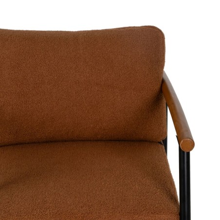 Poltrona Marrone Nero Legno d'albero della gomma Tessuto 70 x 76 x 81