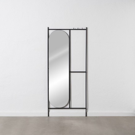 Klädhängare Zwart Ijzer Spiegel 70 x 4 x 160,5 cm 2