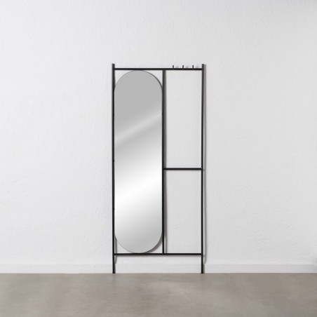 Klädhängare Zwart Ijzer Spiegel 70 x 4 x 160,5 cm
