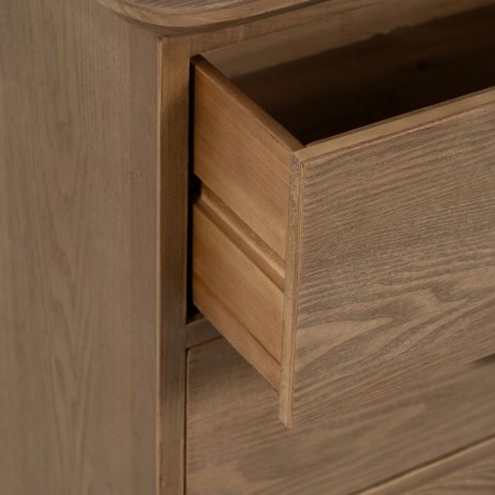 Sideboard PAUL Black Natural Iron Fir wood 120 x 41 x 77 cm