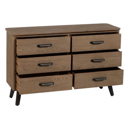 Aparador PAUL Negro Natural Hierro Madera de abeto 120 x 41 x 77 cm