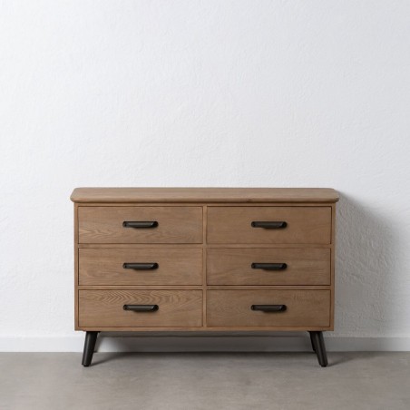 Sideboard PAUL Black Natural Iron Fir wood 120 x 41 x 77 cm