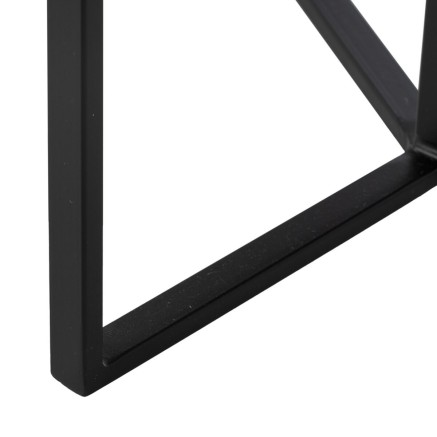 Table d'appoint Noir Naturel Verre Fer 45 x 45 x 50 cm 2