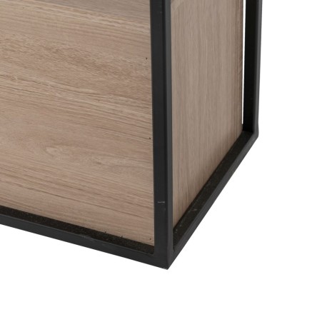 Meuble d'Entrée Noir Naturel 122,5 x 22,5 x 75 cm 2