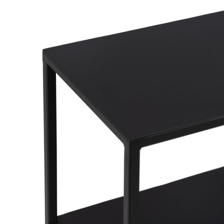 Meuble d'Entrée Noir Naturel 122,5 x 22,5 x 75 cm