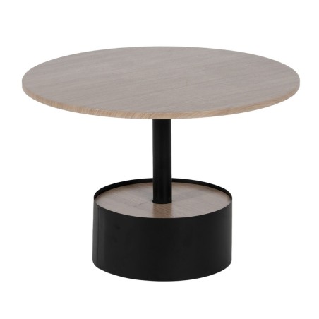 Mesa de Centro Negro Natural 65 x 65 x 37,5 cm