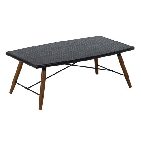 Tavolino da Caffè OSLO Nero Naturale Ferro Legno MDF 109,5 x 60 x 40,