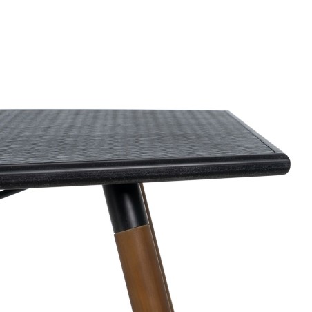 Table de Salle à Manger OSLO Noir Naturel Bois Fer Bois MDF 179 x 90