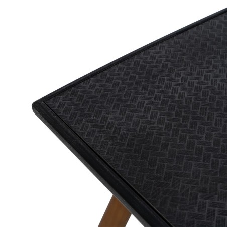 Table de Salle à Manger OSLO Noir Naturel Bois Fer Bois MDF 179 x 90