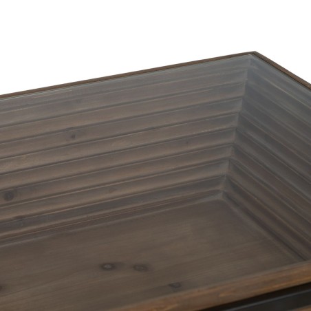 Mesa de Centro Negro Natural Hierro Madera de abeto 120 x 60 x 43,5 cm