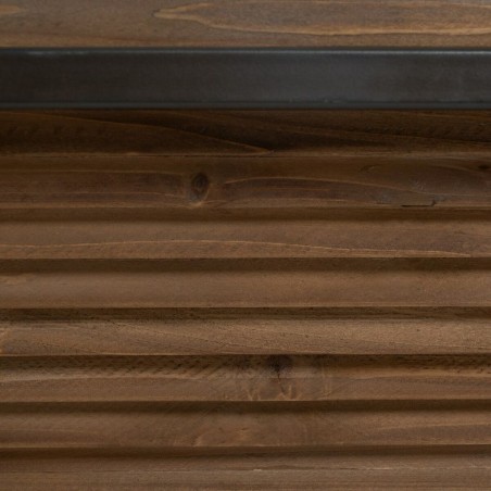 Table Basse Noir Naturel Fer Bois d'épicéa 120 x 60 x 43,5 cm