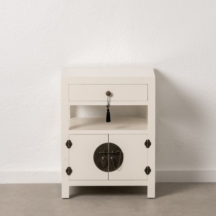 Nightstand ORIENTE White MDF Wood 50 x 40 x 66 cm 2