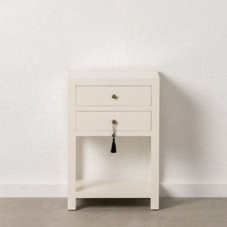 Mesita de Noche ORIENT Blanco Madera de abeto Madera MDF 45 x 30 x 66