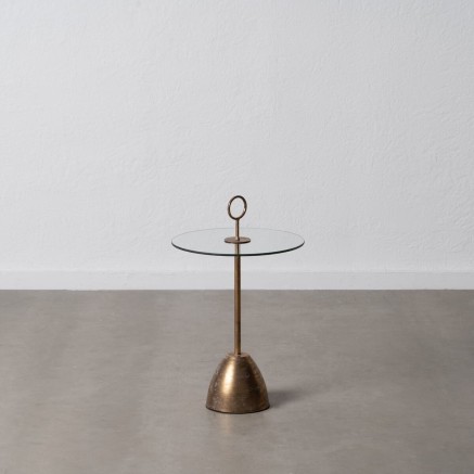 Table d'appoint Doré Verre Fer 40 x 40 x 66 cm 2