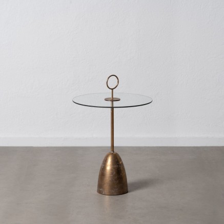 Table d'appoint Doré Verre Fer 50 x 50 x 75,5 cm 2
