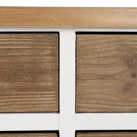 Cassettiera Bianco Beige Ferro Legno di abete 94 x 35 x 108 cm