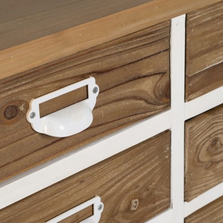 Cassettiera Bianco Beige Ferro Legno di abete 94 x 35 x 108 cm