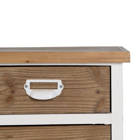 Cassettiera Bianco Beige Ferro Legno di abete 94 x 35 x 108 cm