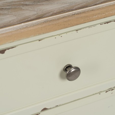 Comodino Beige Naturale Legno di abete DMF 45 x 35 x 65 cm