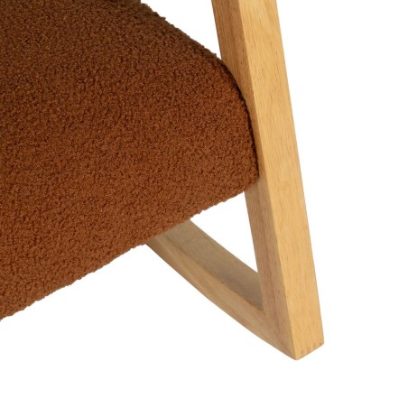 Schommelstoel Bruin Beige Rubberwood Weefsel 60 x 83 x 72 cm