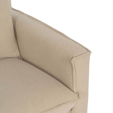 Divano a 3 Piazze Beige 220 x 95 x 90 cm 2