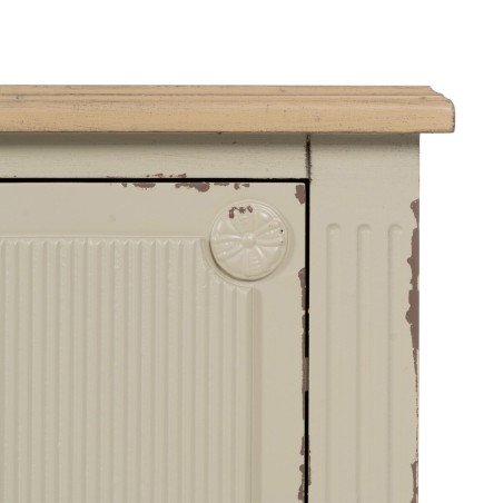 Mesita de Noche Crema Natural Madera de abeto Madera MDF 48 x 36 x 61