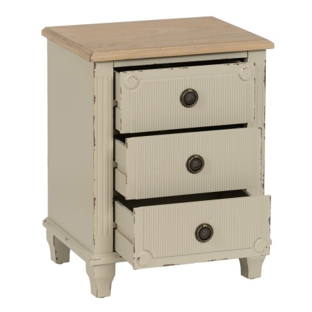 Nachtkastje Crème Natuurlijk Sparrenhout Hout MDF 48 x 36 x 61 cm