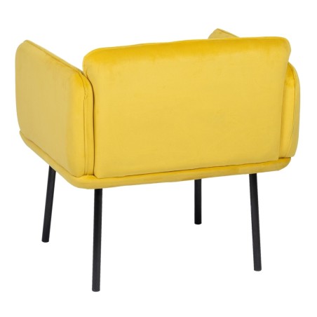Leunstoel Geel Zwart 100 % polyester 76 x 64 x 77 cm